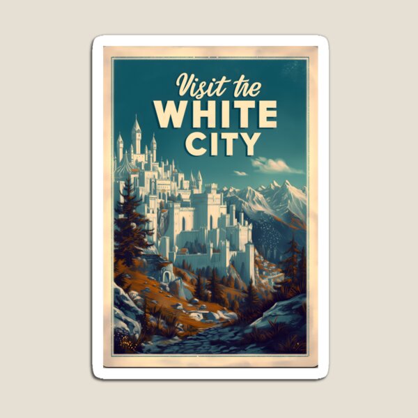 Item preview, Visit the White City - Vintage Travel Poster - Fantasy designed and sold by Fenay Designs.