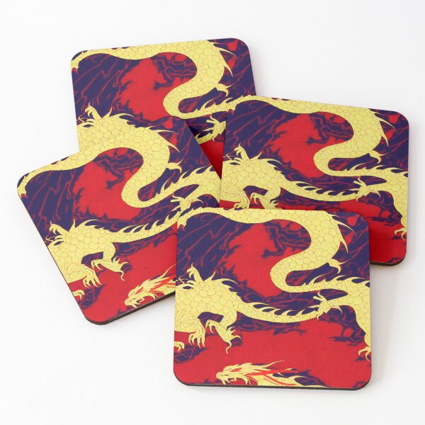 Item preview, Seamless Symphony of Fortune - Auspicious Golden Dragons on Red designed and sold by Phutharesuan Wachirapisut.