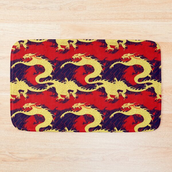 Item preview, Seamless Symphony of Fortune - Auspicious Golden Dragons on Red designed and sold by Phutharesuan Wachirapisut.