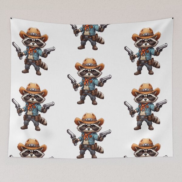 Item preview, Cowboy Racoon, Cute raccoon, Retro Racoon designed and sold by TrueArtVibes.