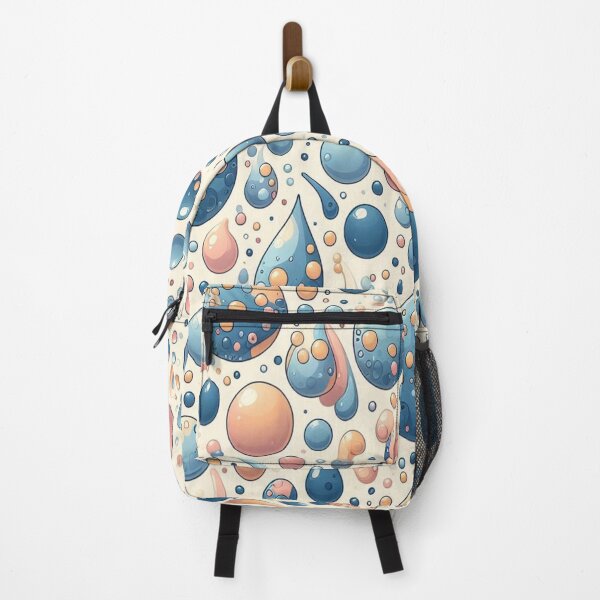 Item preview, Terrazzo - Blue Orange Round Abstract Water Drop ; Pattern designed and sold by PatternInArt.