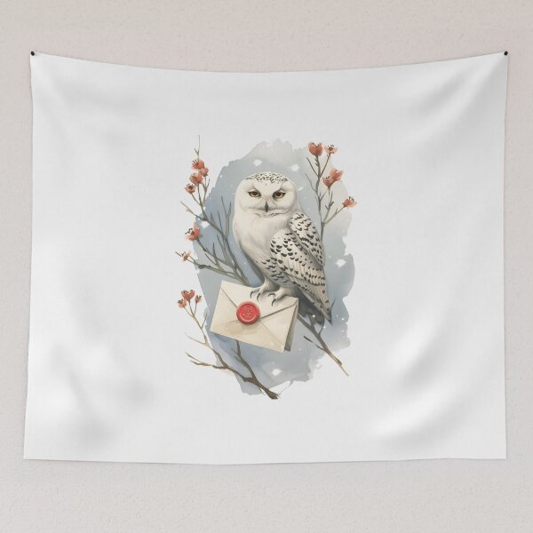 Item preview, Perched Owl with a Sealed Envelope - Fantasy designed and sold by Fenay Designs.