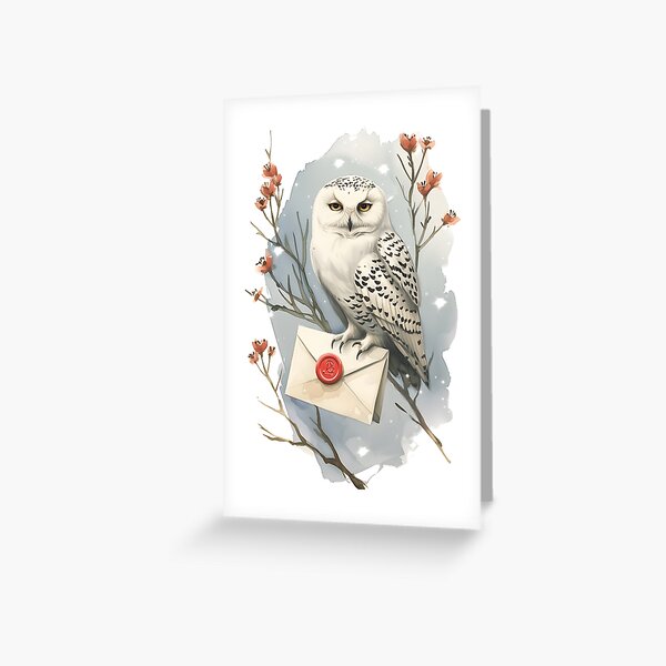 Item preview, Perched Owl with a Sealed Envelope - Fantasy designed and sold by Fenay Designs.
