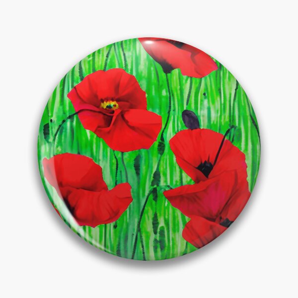 Artikelvorschau, Rote Mohnblumen auf einem grünen Feld entworfen und verkauft von Marymarice.