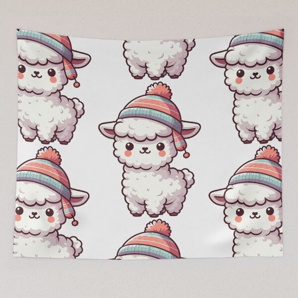 Item preview, Stylish Alpaca with Hat designed and sold by ArtfulWeave.