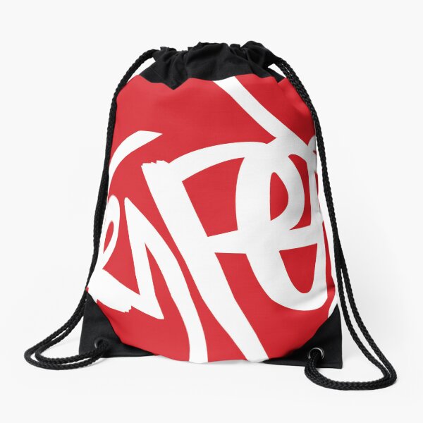 Red Urban Graffiti Art Drawstring Bag