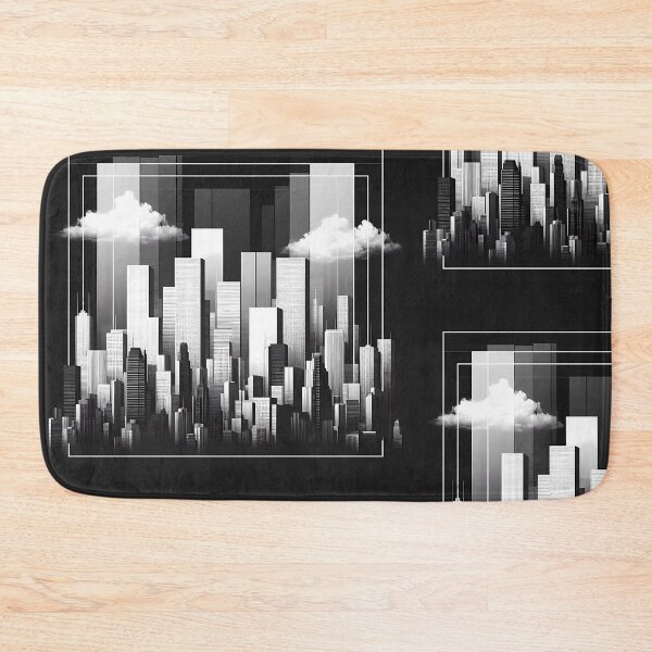 Item preview, Monochrome Cityscape: Architectural Harmony Meets Abstract Cloud Illusion designed and sold by DethLock.
