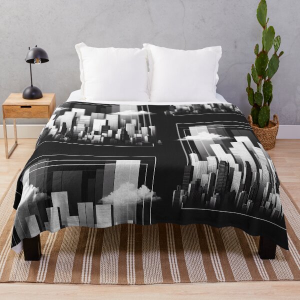 Item preview, Monochrome Cityscape: Architectural Harmony Meets Abstract Cloud Illusion designed and sold by DethLock.