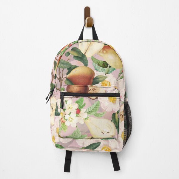 Item preview, Soft Pear And Rose Summer Garden - Pink Vintage Fruit And Flower Pattern designed and sold by UtArt.