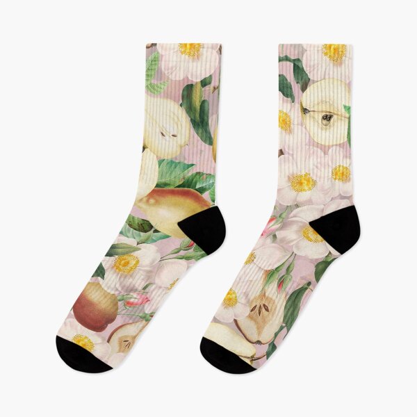 Item preview,  Soft Pear And Rose Summer Garden - Pink Vintage Fruit And Flower Pattern designed and sold by UtArt.