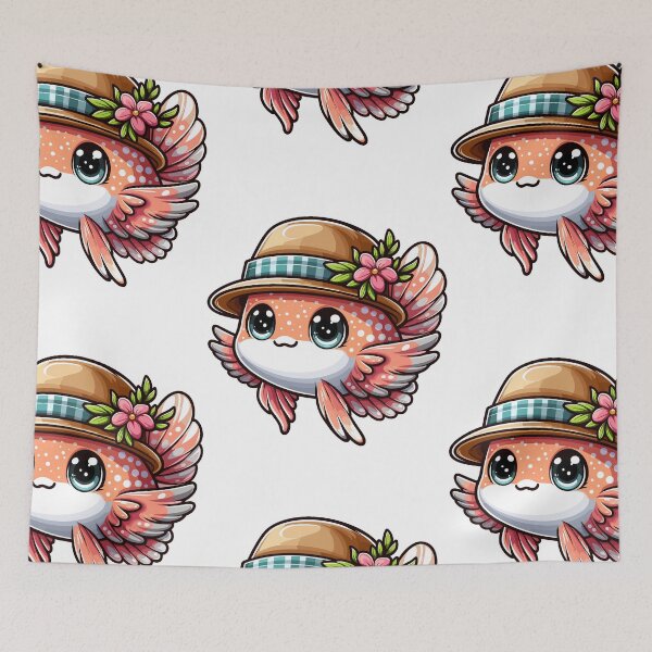 Item preview, Stylish Angelfish with Hat designed and sold by ArtfulWeave.