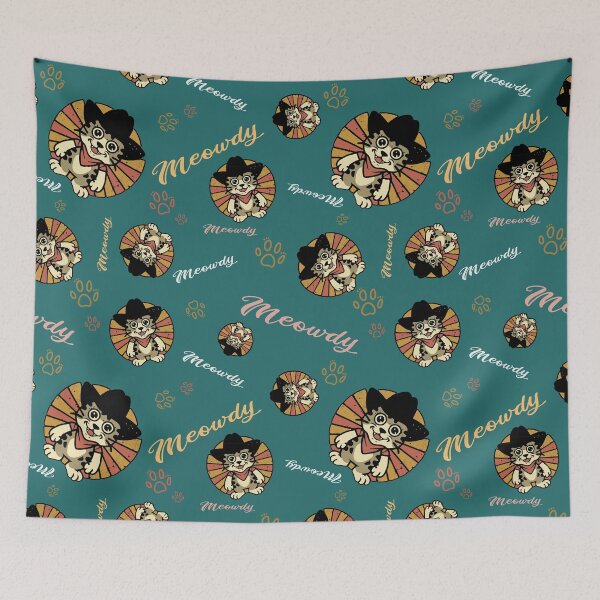 Item preview, Meowdy Kitten Cute Design| Cat with Cowboy Hat Meme | Funny Retro Cat Western style illustrations designed and sold by themichetti.