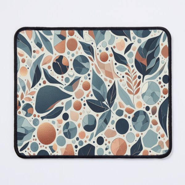 Item preview, Terrazzo - Orange Blue Leaf Marble Texture ; Abstract Pattern designed and sold by PatternInArt.