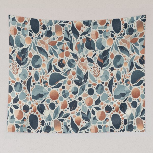Item preview, Terrazzo - Orange Blue Leaf Marble Texture  ; Abstract Pattern designed and sold by PatternInArt.