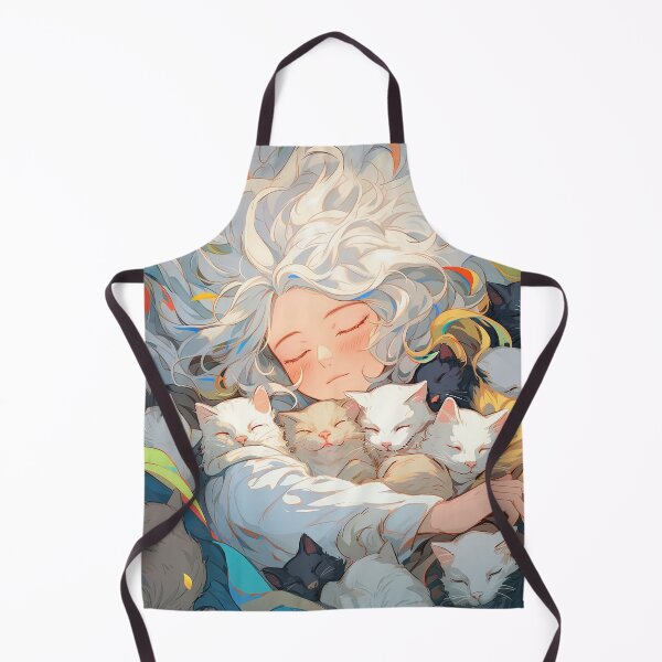 Item preview, Serene White Neko Slumber Anime Girl designed and sold by bubblegoth.