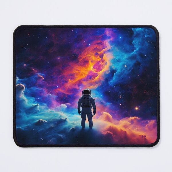 Item preview, Solitary astronaut, silhouetted against the backdrop of a nebula designed and sold by stevanovicigor.