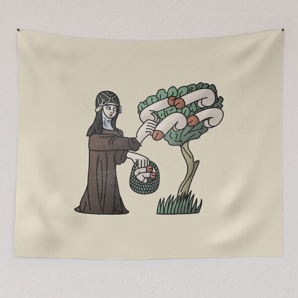 Item preview, Marginalia Nun Harvesting Penises from a tree designed and sold by MargiKnights.