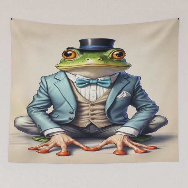 Item preview, fancy frog with blue tuxedo and black hat  designed and sold by dimaxstore.
