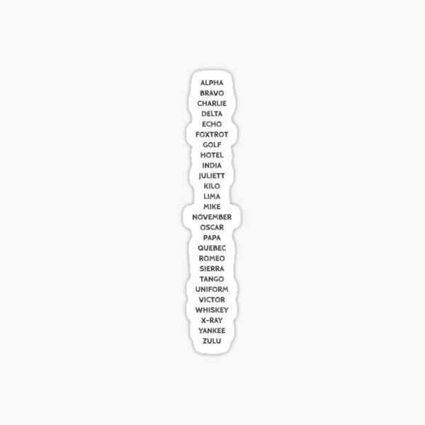 Artikel-Vorschau von Phonetisches Pilotenalphabet des Fliegercodes in Weiß, designt und verkauft von AnnSign.