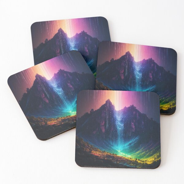 Item preview, Surreal abstract landscape, digital raindrops falling down designed and sold by stevanovicigor.