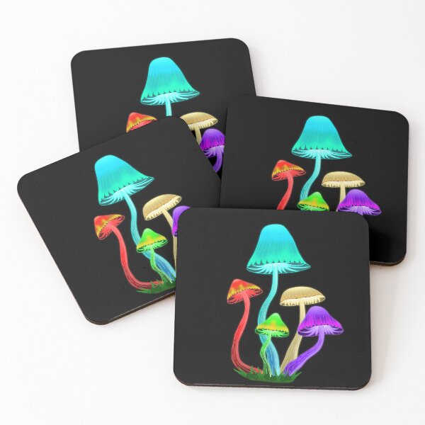 Item preview, five psychedelic mushrooms designed and sold by Julii-the-Fox.