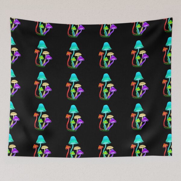 Item preview, five psychedelic mushrooms designed and sold by Julii-the-Fox.