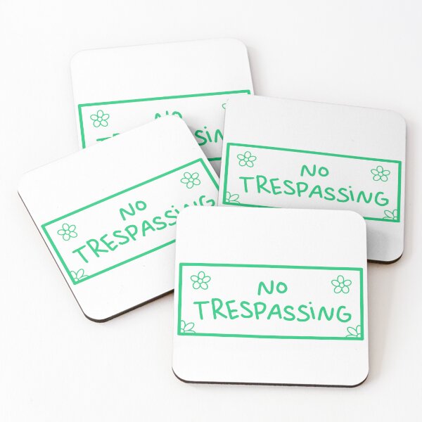 Item preview, No trespassing green sign designed and sold by jellyfish-dream.