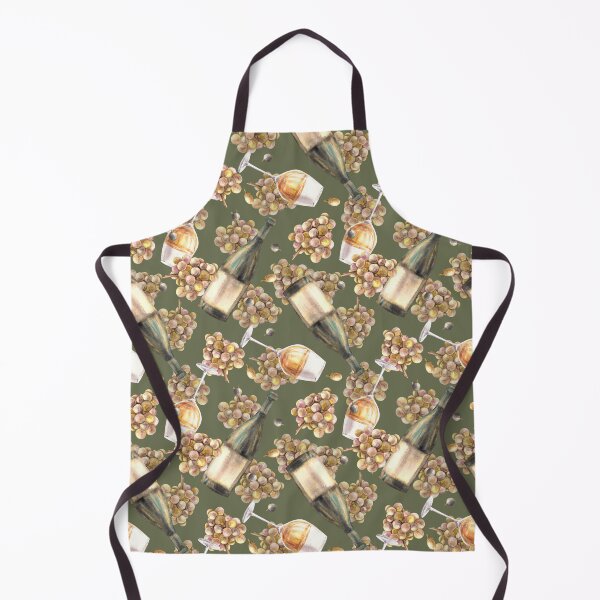 Item preview, Watercolor seamless pattern with bottle and glass of white wine with bunch of grapes, berries. designed and sold by BartolArt.