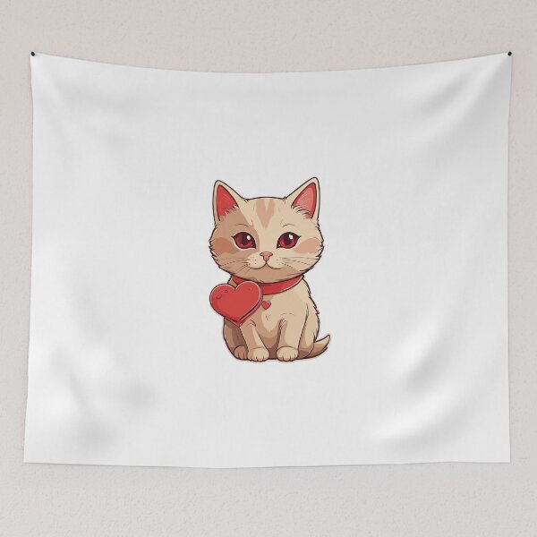 Item preview, Valentine's cute cat sticker designed and sold by NinePixel.