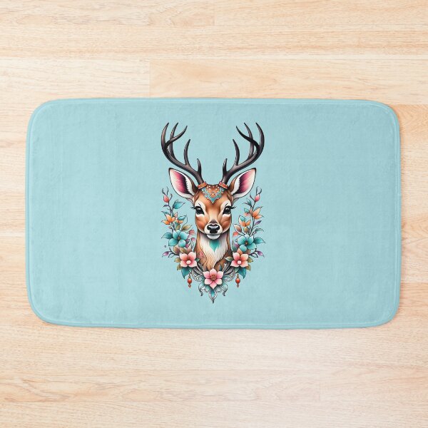 Item preview, A cute deer with beautiful flowers in Chinese style designed and sold by DADA635.