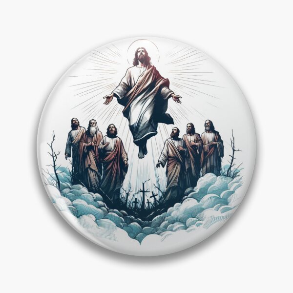 Item preview,  The transformative moment of Jesus' resurrection and ascension, leaving a lasting impact on his disciples.:  Watercolor designed and sold by PaintMeWorld.