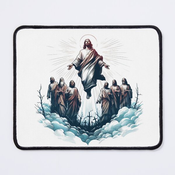 Item preview,  The transformative moment of Jesus' resurrection and ascension, leaving a lasting impact on his disciples.:  Watercolor designed and sold by PaintMeWorld.