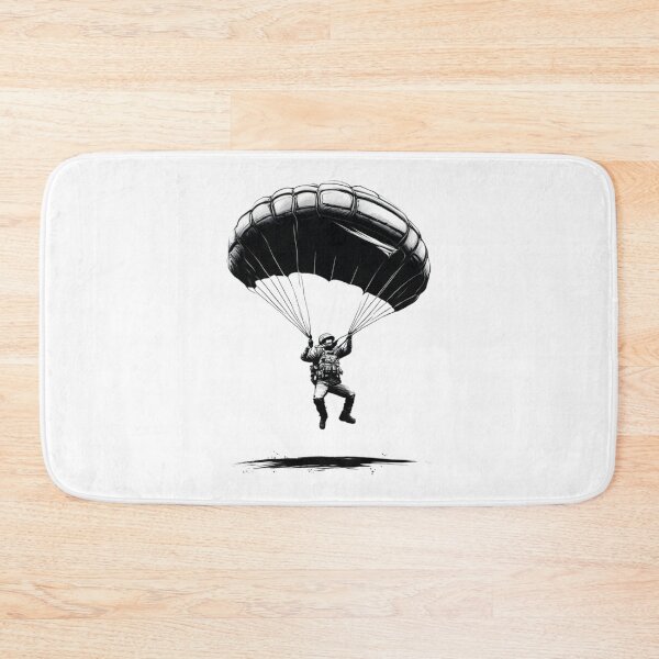 Aperçu de l'œuvre Homme esquissé volant avec un parachute créée et vendue par BlueGoldArt.