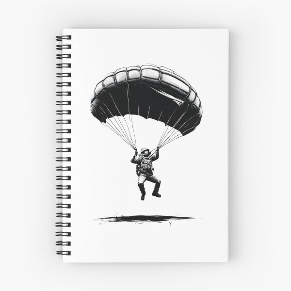 Item preview, Sketched man flying with a parachute designed and sold by BlueGoldArt.