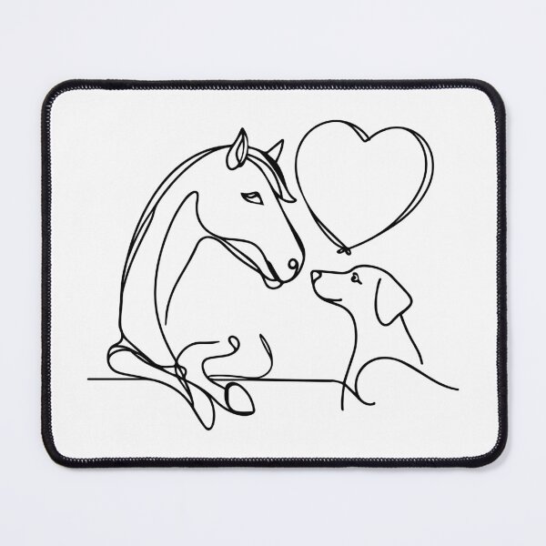 Item preview, Horse and dog a line art designed and sold by meladesigne.