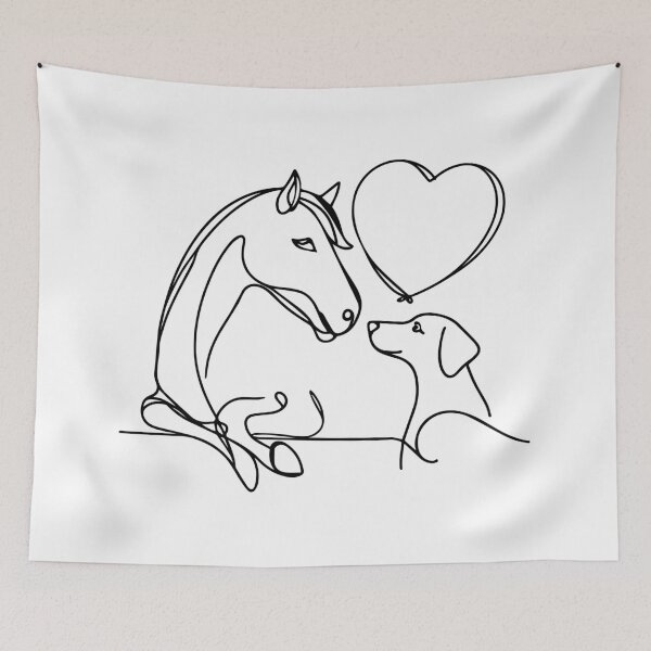 Item preview, Horse and dog a line art designed and sold by meladesigne.