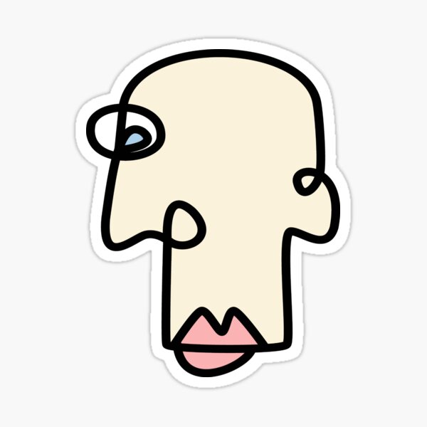 Funny Face Line Sticker Sticker