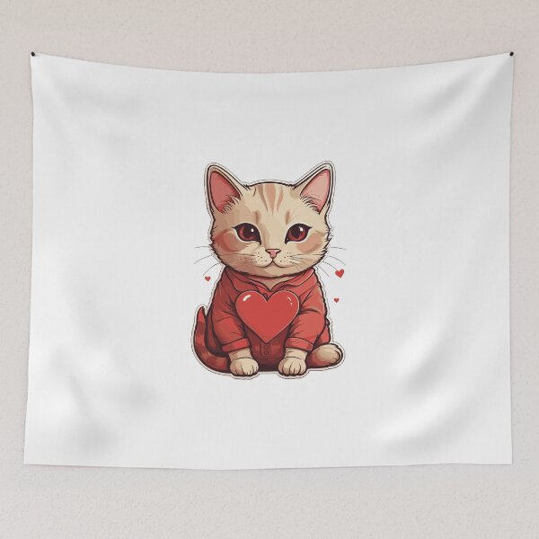 Item preview, Valentine's cute cat sticker designed and sold by NinePixel.