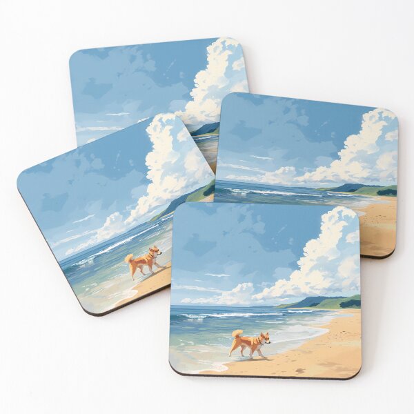 Item preview, Shiba Inu is walking along the beach designed and sold by sakurashorty.