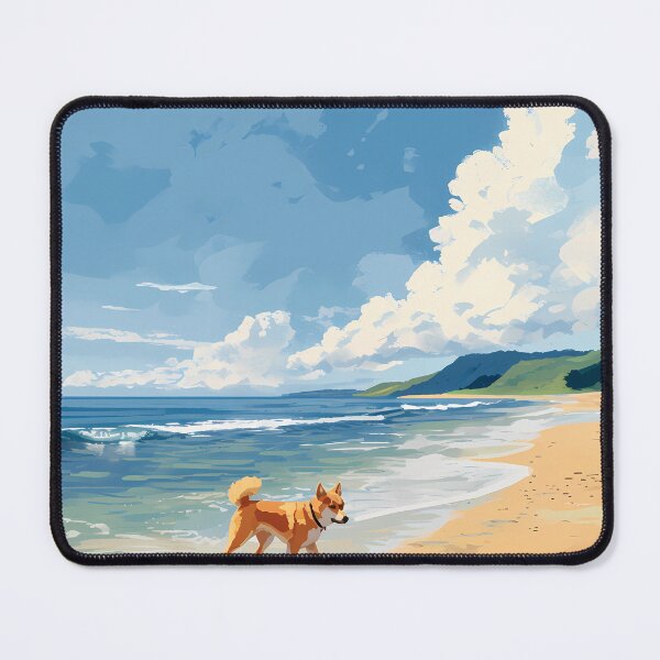 Item preview, Shiba Inu is walking along the beach designed and sold by sakurashorty.