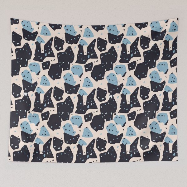Item preview, Terrazzo - Blue and Black Marble -  Abstract Pattern designed and sold by PatternInArt.