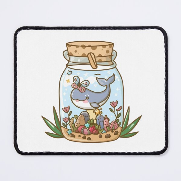 Item preview, Mason jar with kawaii whale inside designed and sold by LoveDaisyShop.