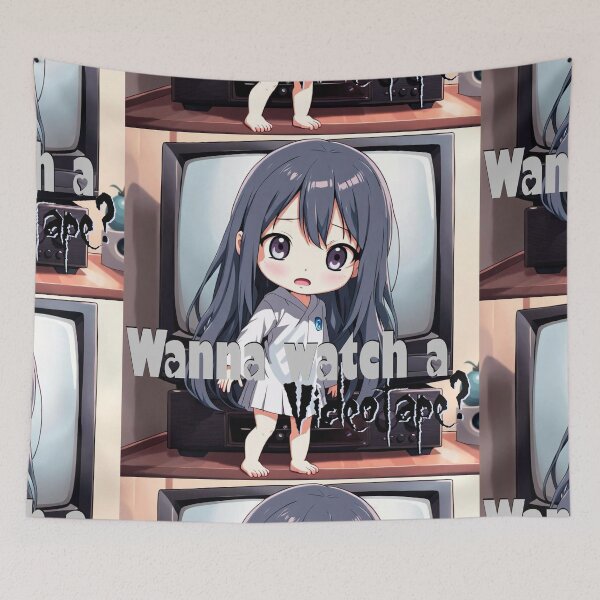 Item preview, Chibi Sadako Invitation – Cute The Ring Fan Art designed and sold by WastelandsEdge.