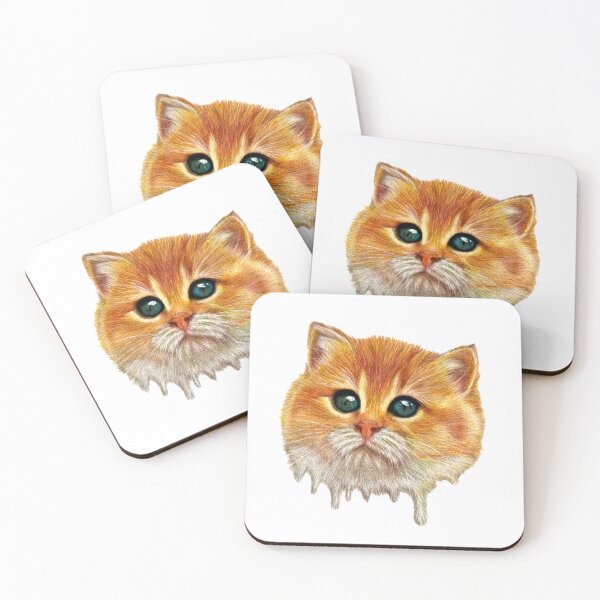 Item preview, Drawing melting cat with colored pencils designed and sold by DipakSonarArt.