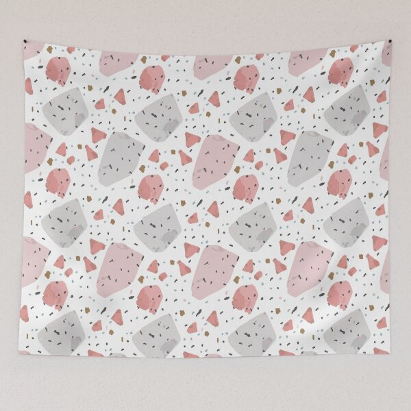 Item preview, Terrazzo - Red Grey and Pink Marble Stone -  Abstract Pattern designed and sold by PatternInArt.