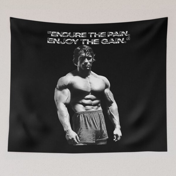 Item preview, Stoic Quote "Endure the pain, enjoy the gain." Arnold. schwarzenegger Fan art designed and sold by HuzaifaNaveedh.
