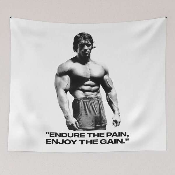 Item preview, Stoic Quote "Endure the pain, enjoy the gain." Arnold. schwarzenegger Fan art designed and sold by HuzaifaNaveedh.