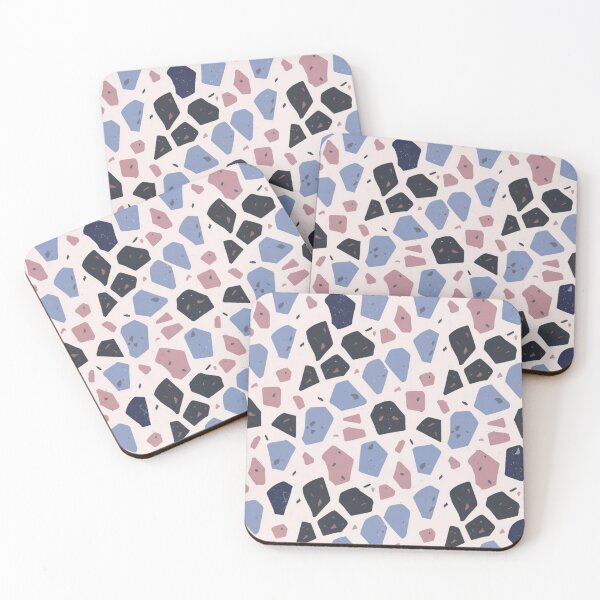 Item preview,  Terrazzo - Blue Pink Purple and Black Marble Stone -  Abstract Pattern designed and sold by PatternInArt.