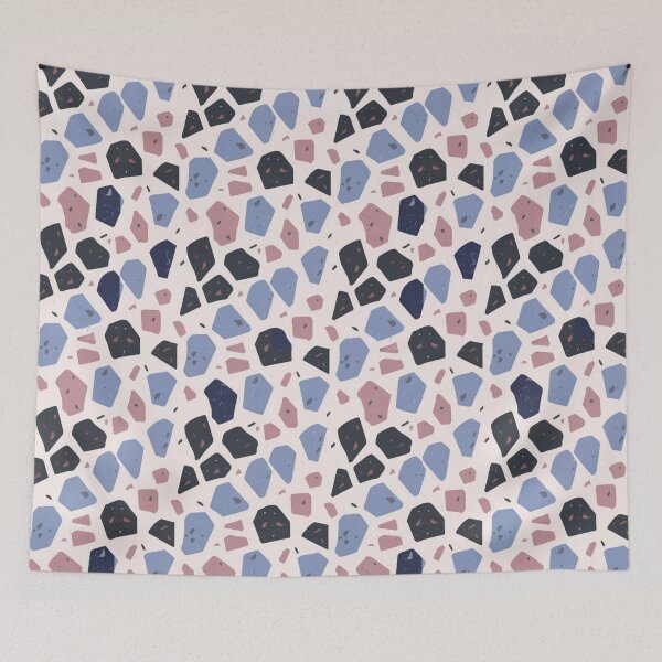 Item preview,  Terrazzo - Blue Pink Purple and Black Marble Stone -  Abstract Pattern designed and sold by PatternInArt.