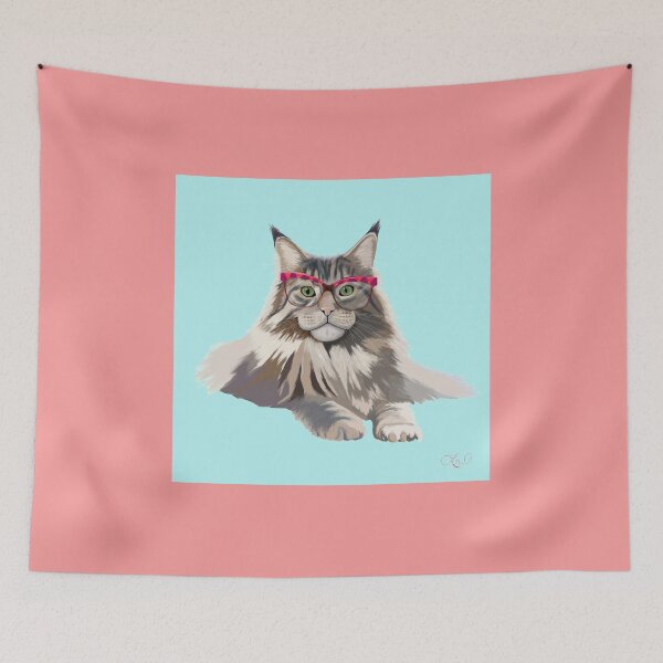 Item preview, Mainecoon Mondays (Baby Blue Background) designed and sold by LTWArt.